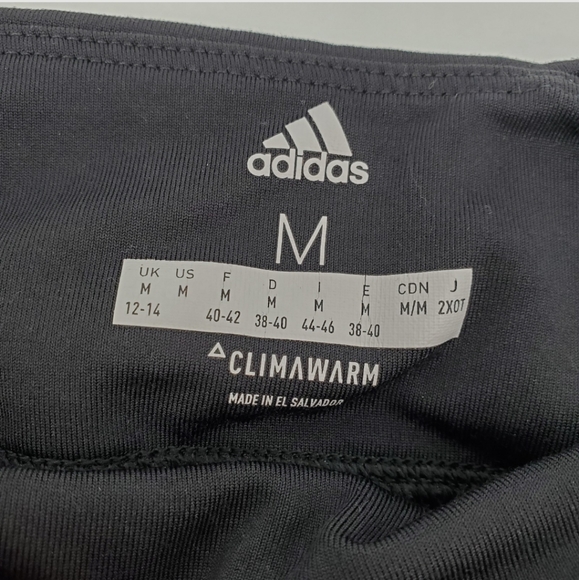 Adidas Cropped Leggings Womens Medium Black Purple - Picture 5 of 5